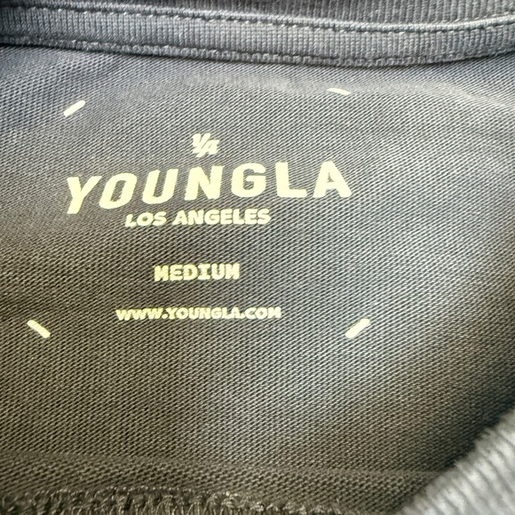 YoungLA Cars N Curls Racing Long Sleeve Shirt Navy Blue Raw Hem Mens Medium 8037 - Picture 4 of 8